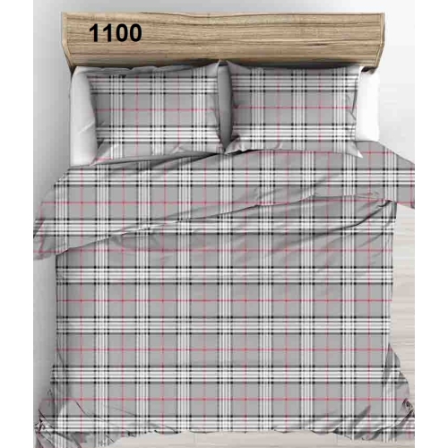 Pościel z Kory PREMIUM Lilia Wytrzymała-  Szara krata 1100